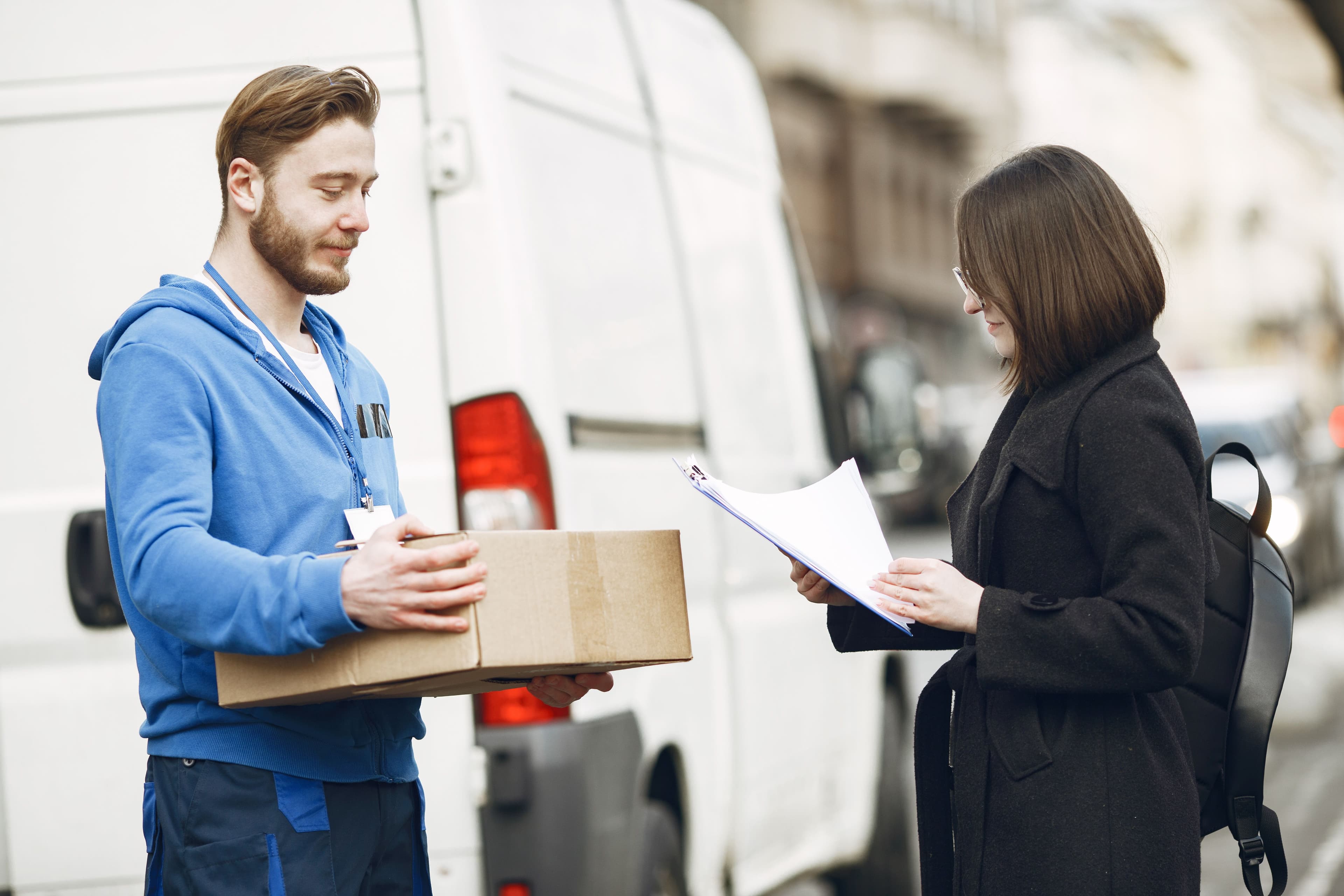 Courier preparing a customized delivery solution
